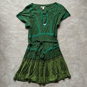 Mango Green Floral Dress